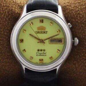 RARE ORIENT 21 Jewels, Automatic-Mechanical. Luminous Dial and Hands, Soft Leath